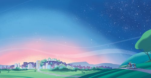 illustration of city at nighttime