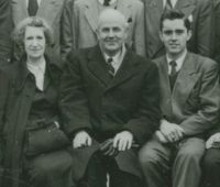 M. Russell Ballard with his mission president Stayner Richards and his wife, Jane, 1950.