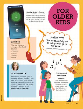 Page from the June 2022 Friend Magazine.