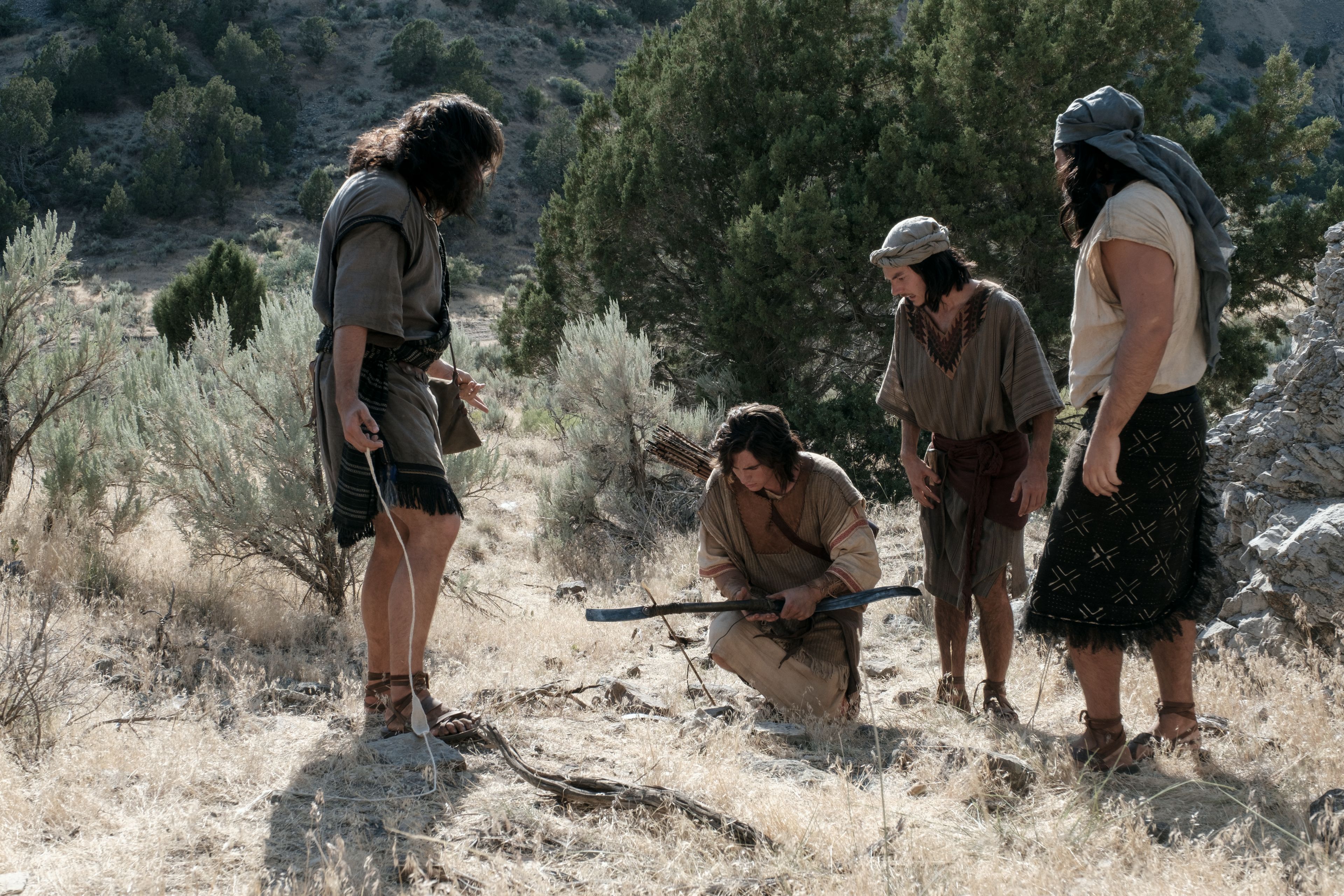 Nephi's brothers are angry that he has broken his bow.