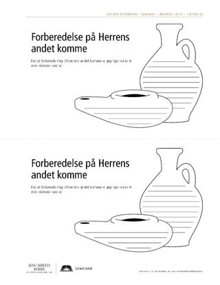 uddelingsark, Forberedelse på Herrens andet komme