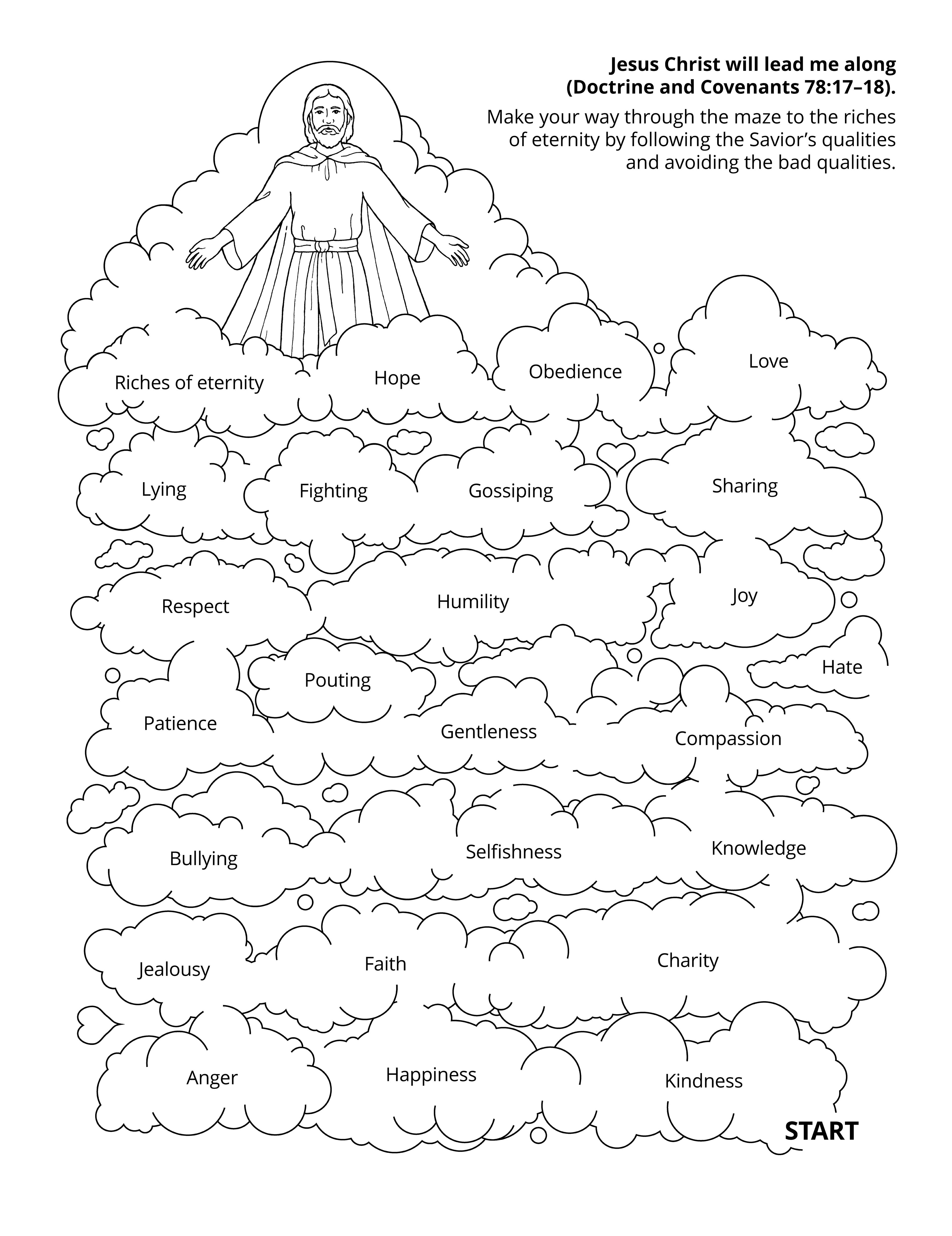 Line art drawing of clouds that depicts ascending to Jesus.