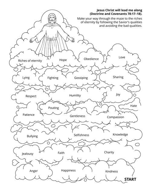 Line art drawing of layered clouds that depicts divine qualities that lead us to Jesus.