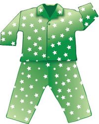 green pajamas