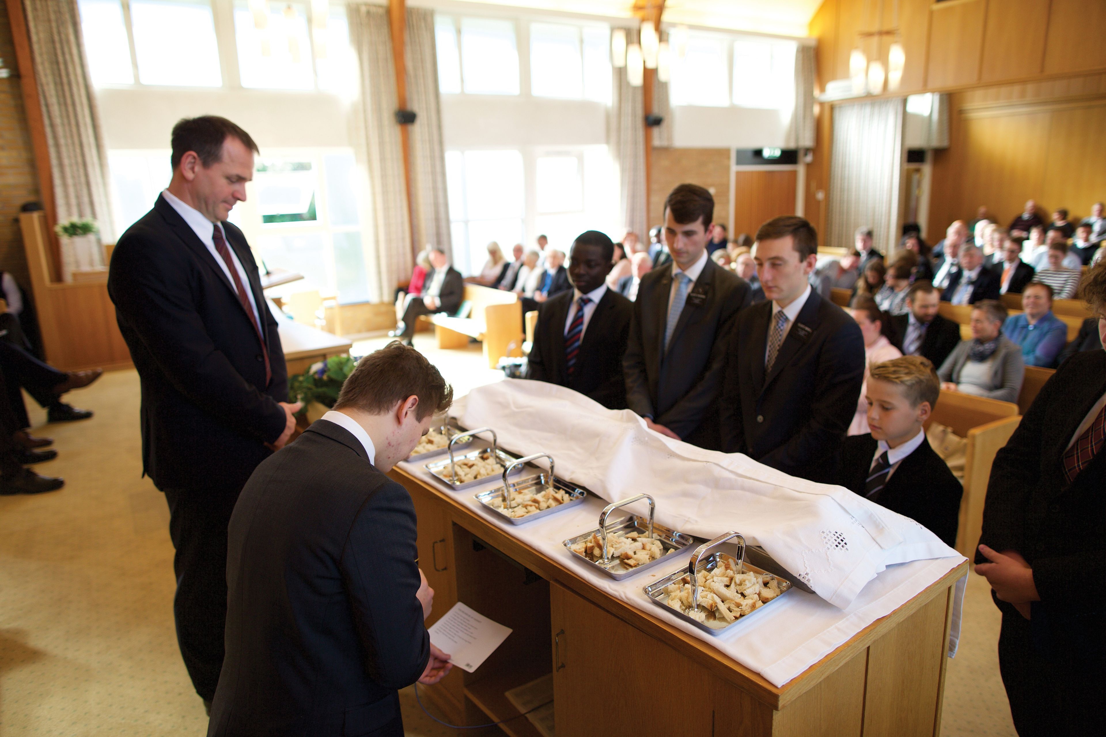 The sacrament being blessed for a congregation in Norway.