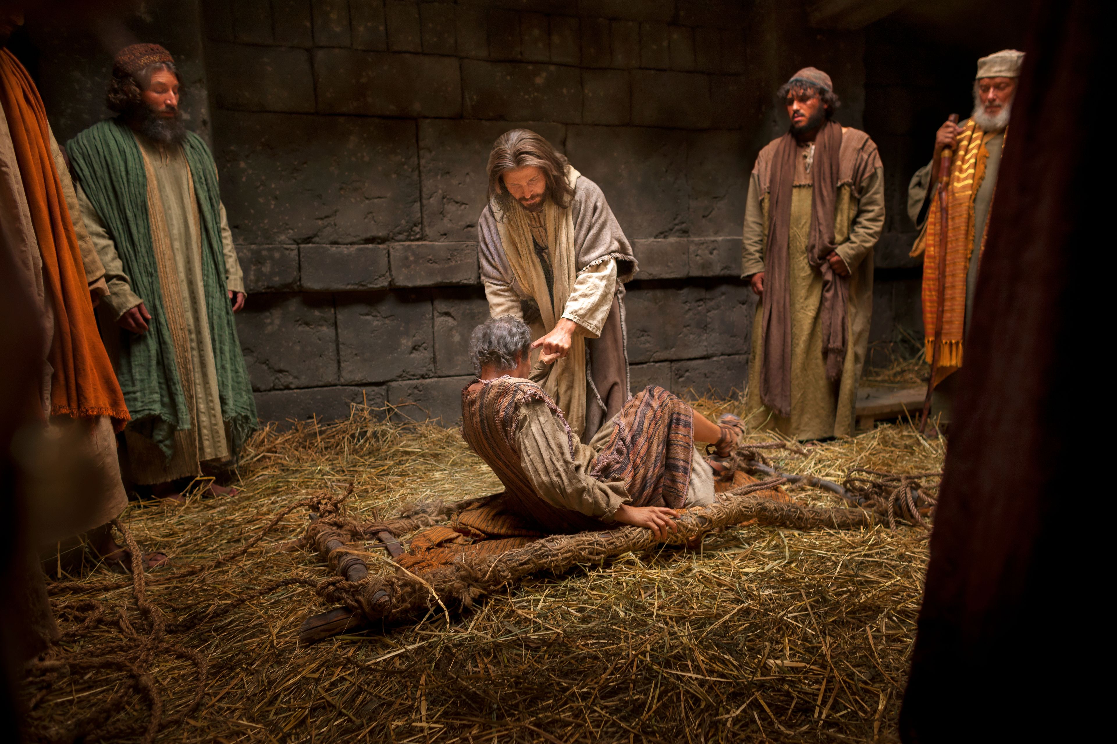 Christ healing a man with palsy.