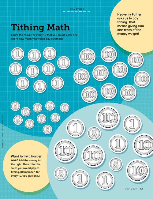 Page PDF of a tithing math activity