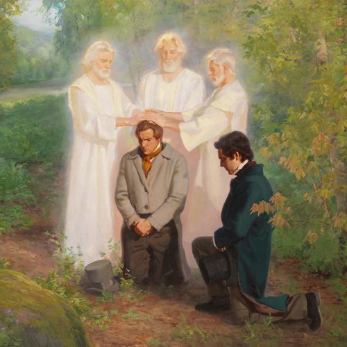Pietro, Giacomo e Giovanni appaiono a Joseph Smith e Oliver Cowdery