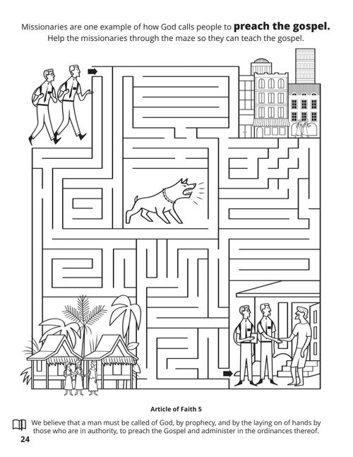 A line maze of missionaries preaching the gospel through various places in the world.