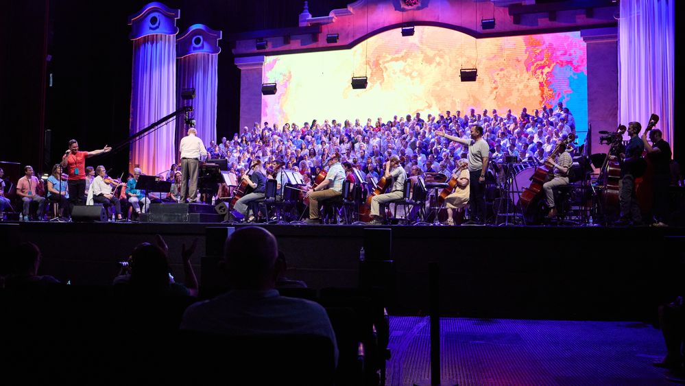 Rehearsal for the Tabernacle Choir at Temple Square concert at the National Auditorium in Mexico City on June 16, 2023.