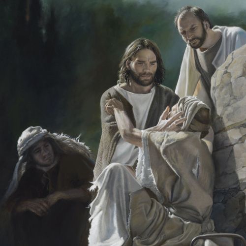 Jesús sanando a un hombre ciego