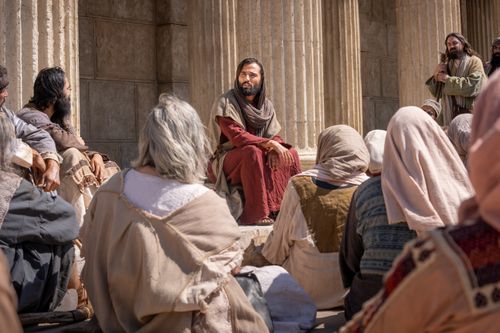 Jesus Christ teaches a small group near Jerusalem..