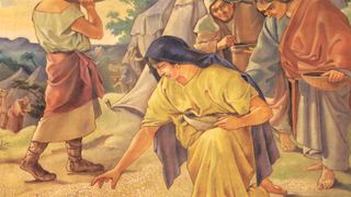 Israelites at gathering of manna