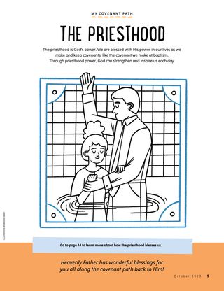 Coloring page of child getting baptized