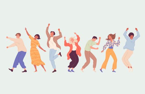 a group of people dancing