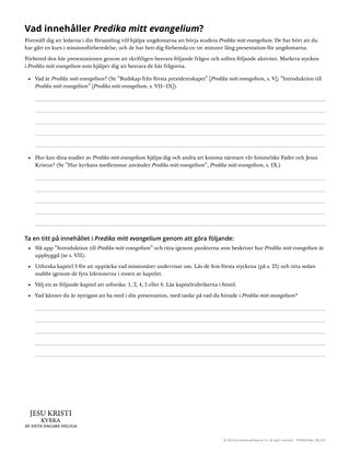 Vad innehåller Predika mitt evangelium?