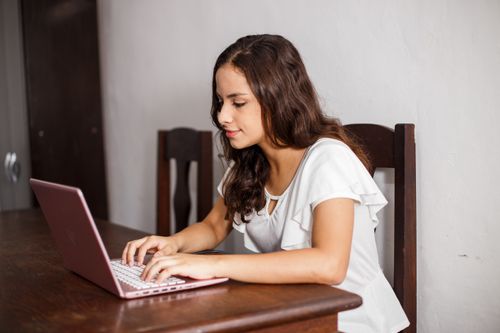 Young Woman in Brazil: Laptops