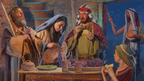 Los israelitas participan en la Pascua