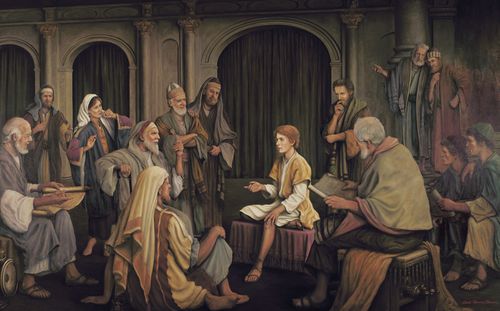 Jesus Teaching the Elders in the Temple by Grant Romney Clawson