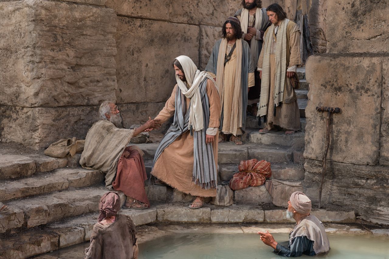 Jésus guérit un homme à la piscine de Béthesda