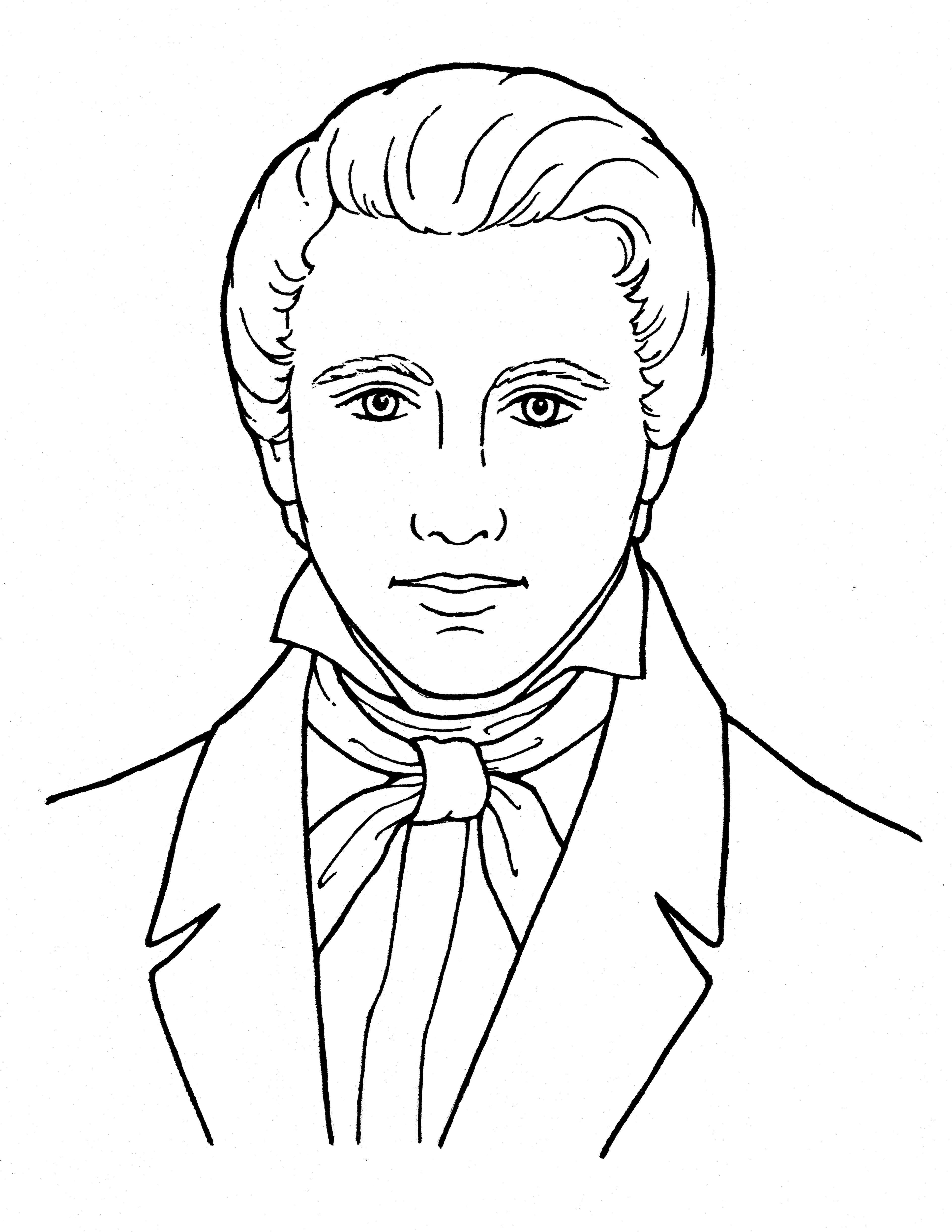 An illustration of Joseph Smith the Prophet, from the nursery manual Behold Your Little Ones (2008), page 107.