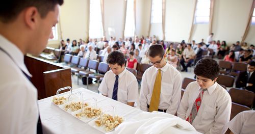 The blessing and partaking of the sacrament
