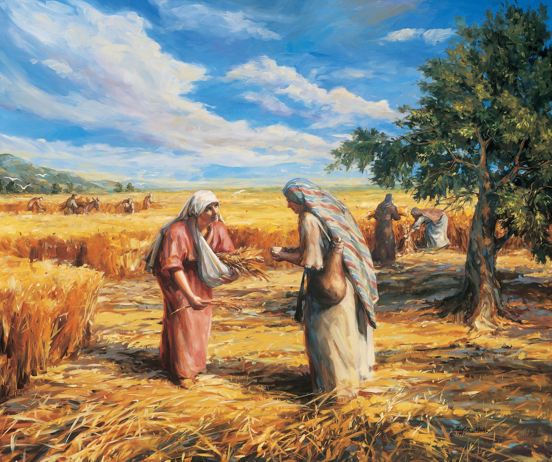 Ruth Gleaning in the Fields (Ruth and Naomi), by Judith Mehr; GAK 124; GAB 17; Primary manual 6-33; Ruth 2:2–3
