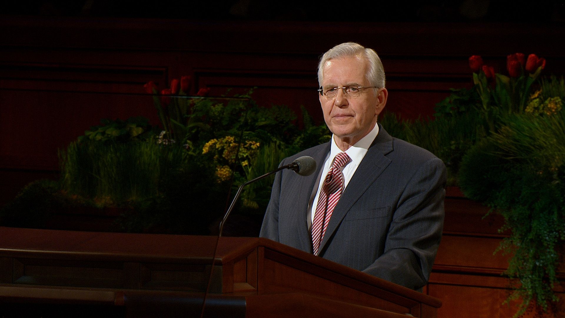 D. Todd Christofferson speaking from the pulpit during General Conference.  April 2015, Saturday afternoon session.