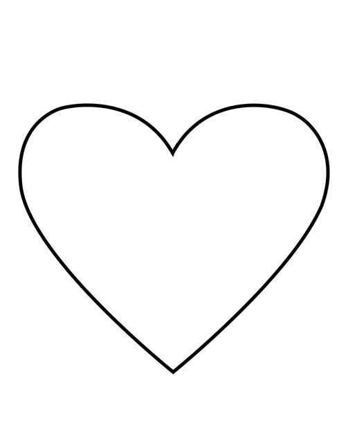 A black-and-white illustration of a simple heart.
