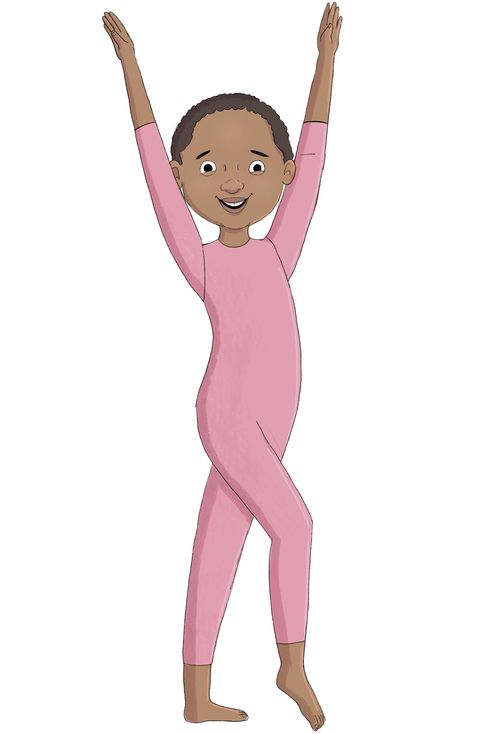 girl in gymnast leotard