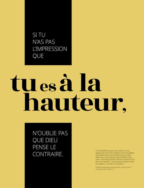 affiche « Tu es à la hauteur »
