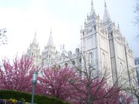 Exterior of the Salt Lake Temple.