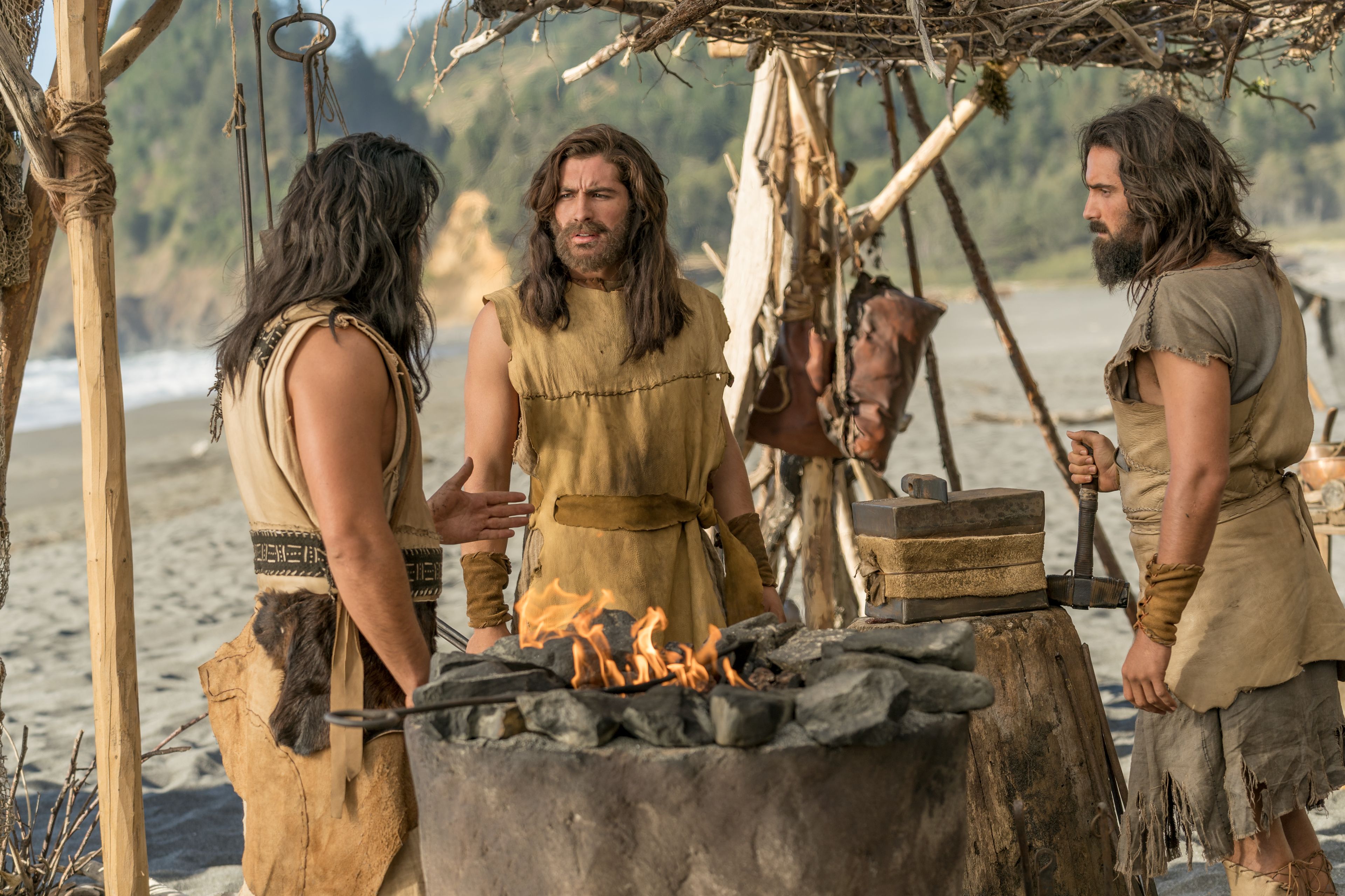 Nephi and his brothers contend about building a ship.