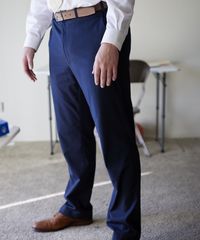A missionary models appropriate footwear. He wears correct and approved clothing along with the shoes. These are dress shoes.