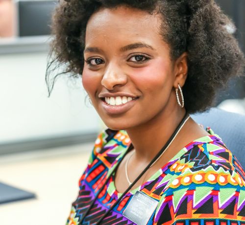 sister missionary smiling