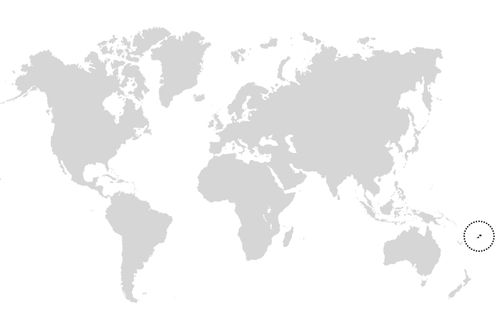 carte sur laquelle les îles Fidji sont entourées