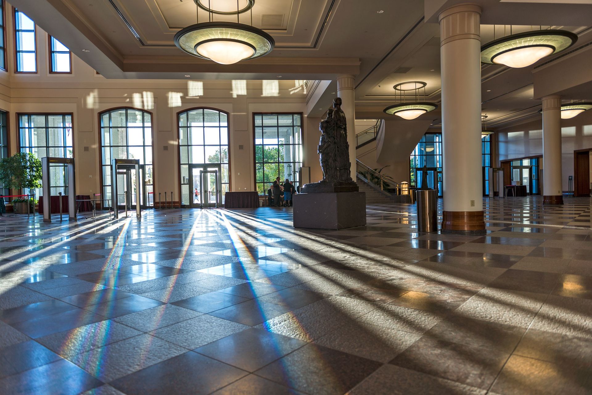 The hall inside the Conference Center entrance.