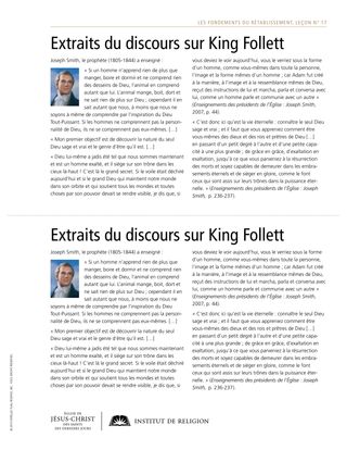 Discours sur King Follett
