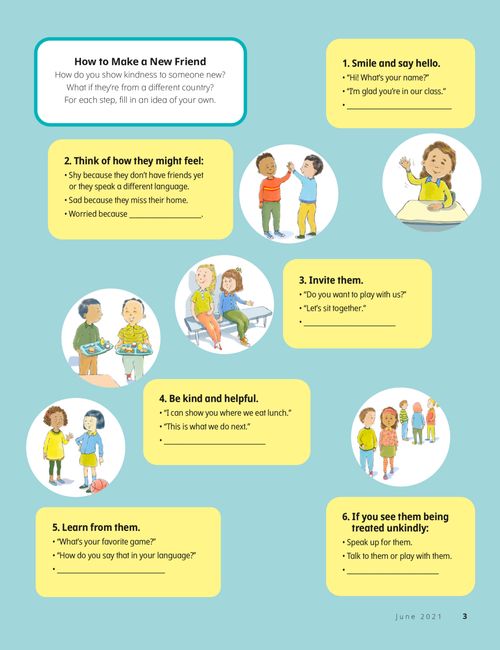 Page PDF of children being kind to others