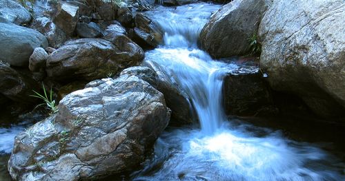 Cascading Stream.  Water in a stream running over rocks.