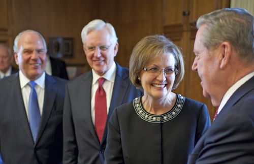 Linda K. Burton meeting Elder Holland