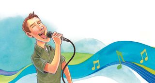 boy with a microphone