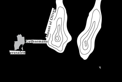topographical map of Jerusalem