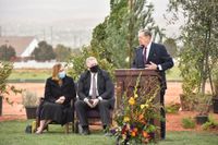 Elder Jeffrey R. Holland, a member of the Quorum of the Twelve Apostles and native of St. George, Utah, presided at the temple groundbreaking and offered the dedicatory prayer on Saturday, November 7, 2020.