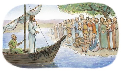 İsa Mesih bir gemiden öğretiyor