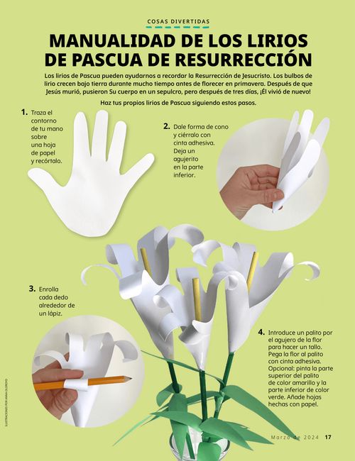 Hoja de actividades para niños de la revista El Amigo.