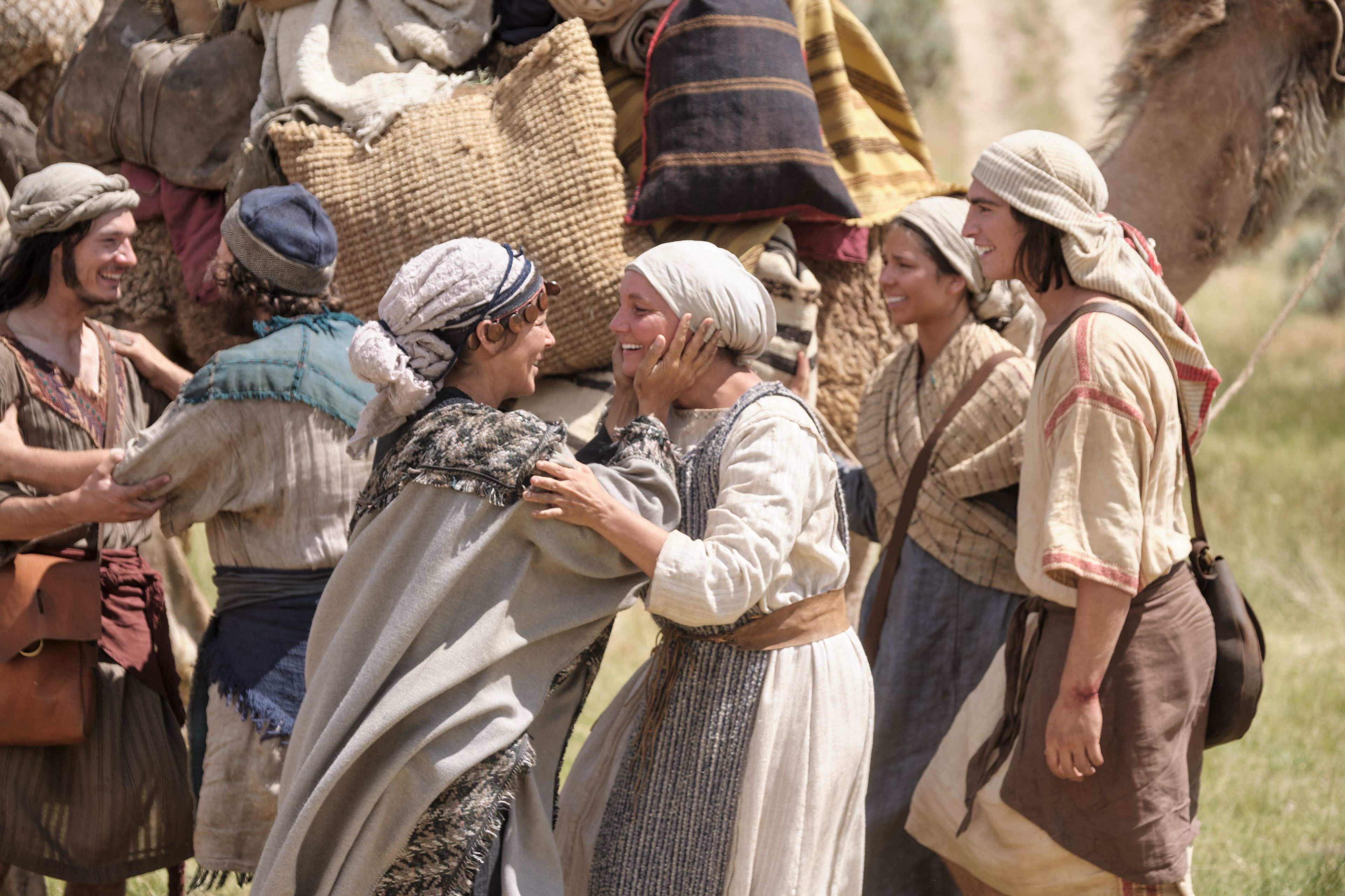 Sariah greets Ishmael's wife as her family joins them in the wilderness.