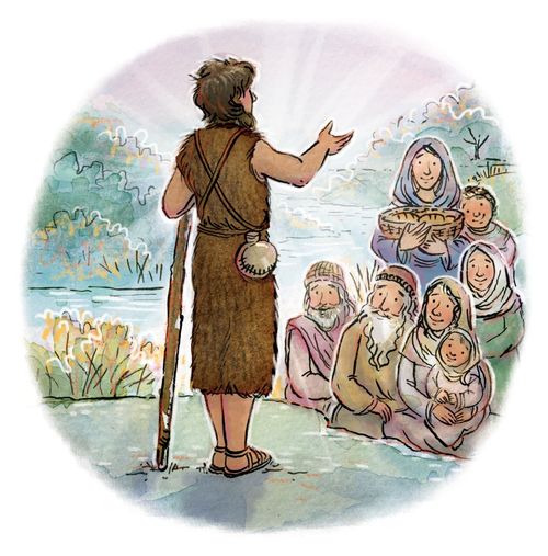 Juan el Bautista enseñando a las personas