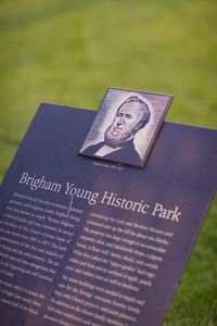 Plaque at the Brigham Young Historic Park.