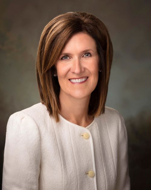 Sister Michelle D. Craig, first counselor, Young Women general presidency.  Official Portrait as of October 2018.